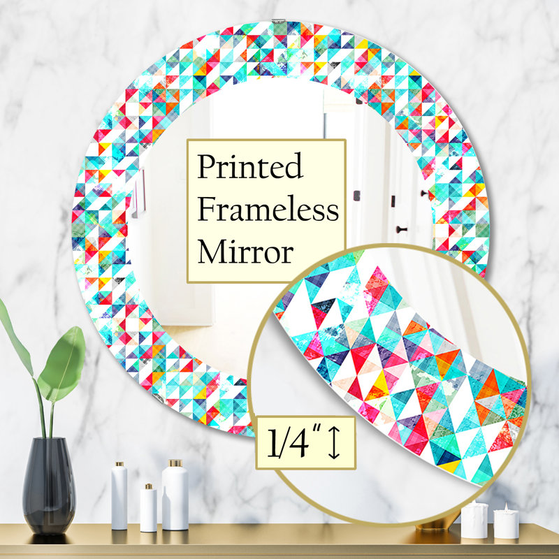 Triangular Colourfields 11 Wall Mirror, 31.5" H x 31.5" W