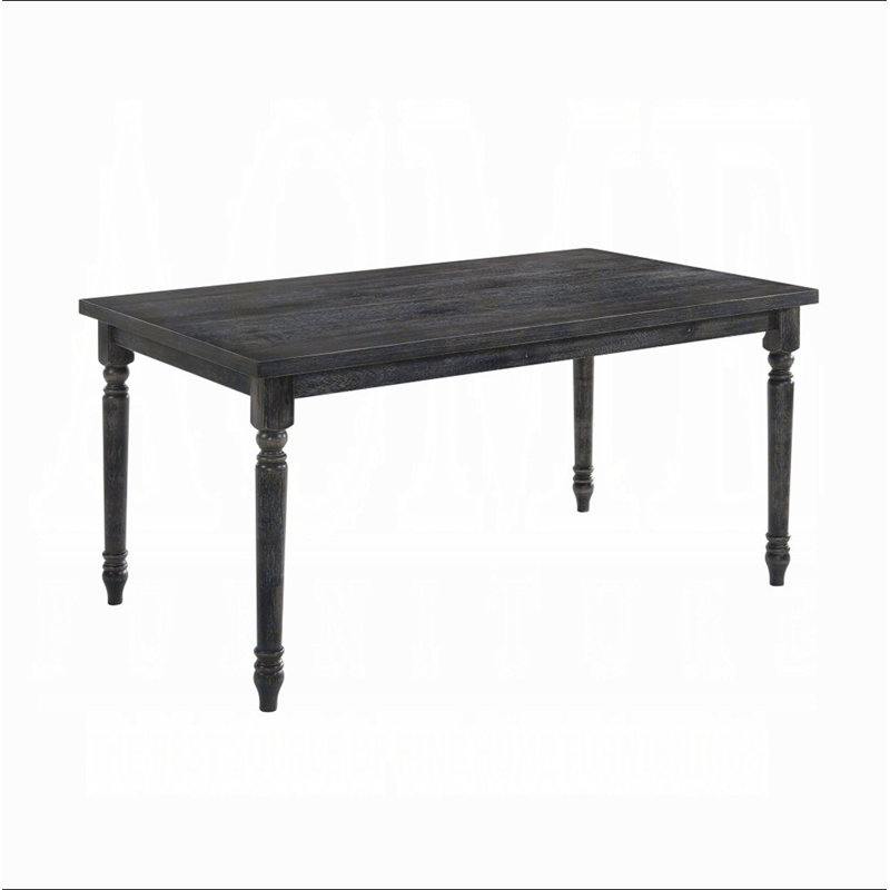 Weathered Grey Dining Table with Rectangular Top