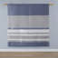 Édredon simple avec draps à rayures bleues et grises et taies d'oreiller rondes