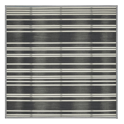  Tapis blanc lavable rayé en étain