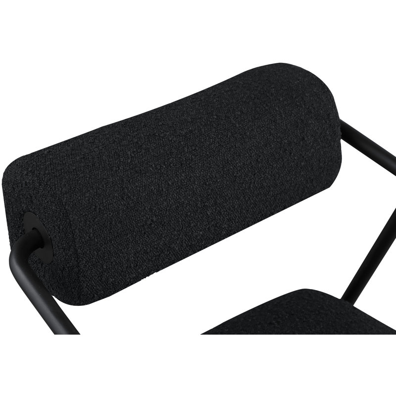 Alyta 26" W Boucle Fabric Accent Chair, Black Boucle Fabric