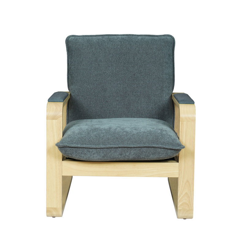 Fauteuil rembourré Lizzie, Chenille gris argenté