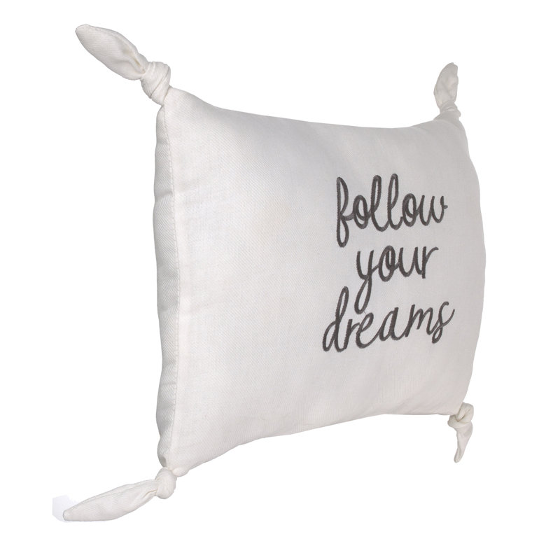 Oreiller décoratif NoJo Follow Your Dreams, Blanc