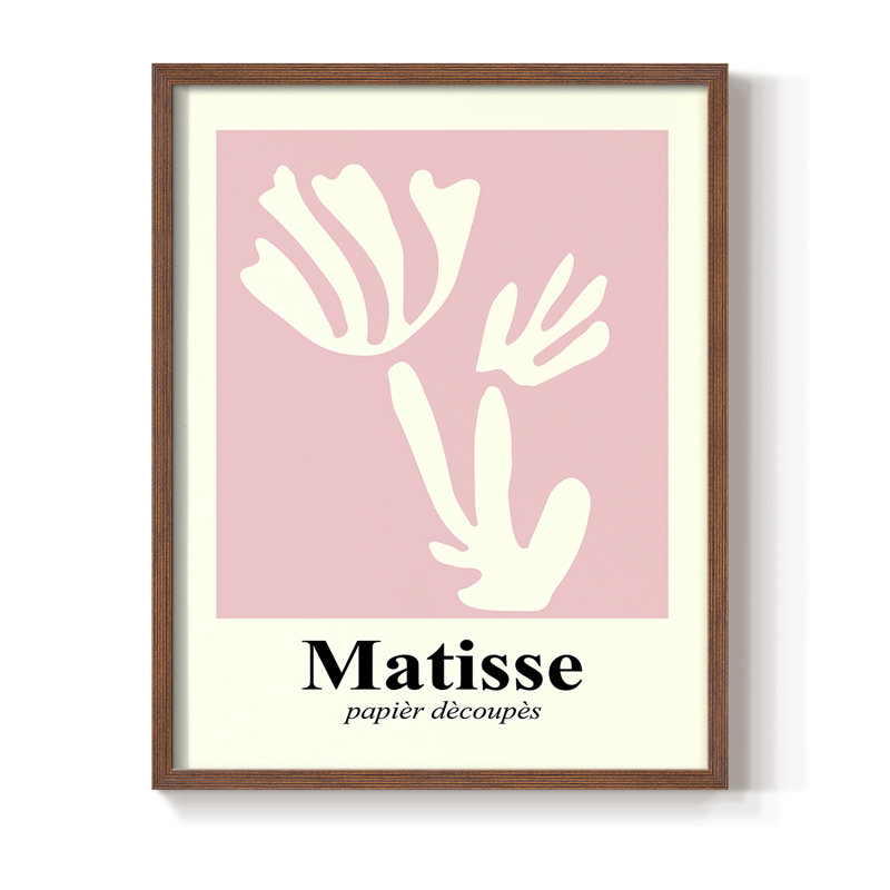 Matisse CCCLIV Framed Print - Solid Wood, Brown, 14" H x 11" W