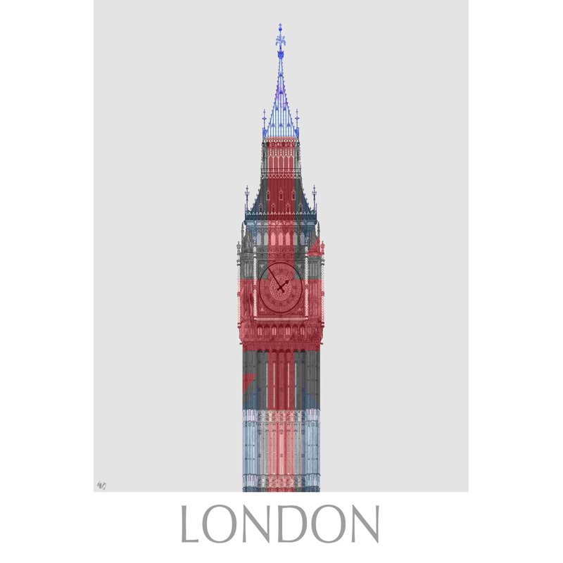 London Big Ben Union Jack de Londres, L 12 po x H 18 po x P 1,25 po