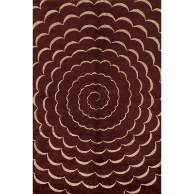 Himalayan Handmade Wool Abstract Area Rug