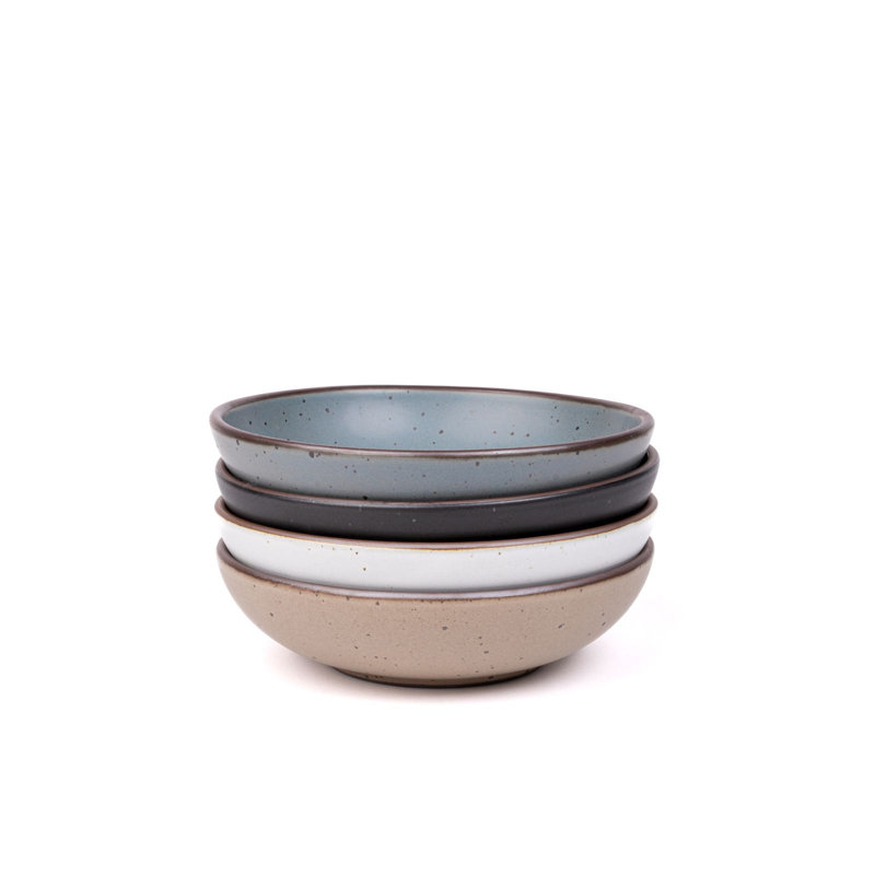 Stoneware Pasta Bowl, Gray/Black/White/Brown