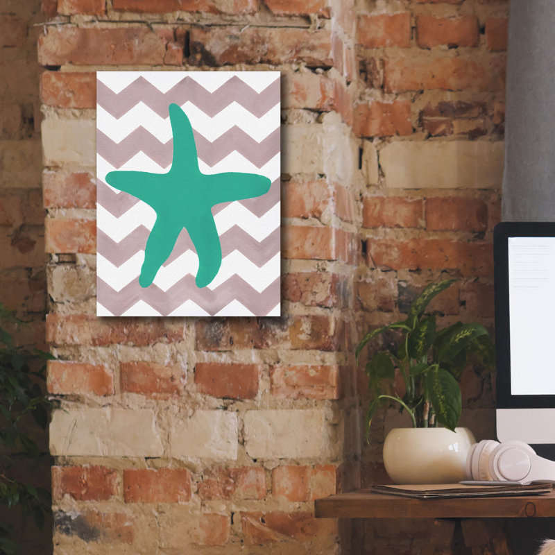 «Starfish» par Artpoptart, art mural sur toile, H 16 po x l 12 po x P 0,75 po