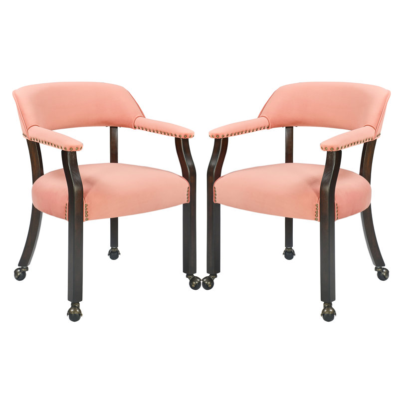 Chaise de salle à manger rembourrée en tissu de style moderne Mid-Century Wexford, 2, Mauve