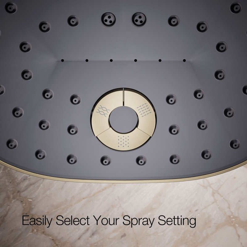 Statement™ 2.5 GPM Oval Multifunction Showerhead with Katalyst Air-Induction Technology, Vibrant Brushed Bronze