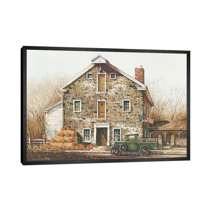 Fall Is In The Air by John Rossini - Painting on Canvas, Black Framed, 66.04cm H x 101.6cm W x 3.81cm D