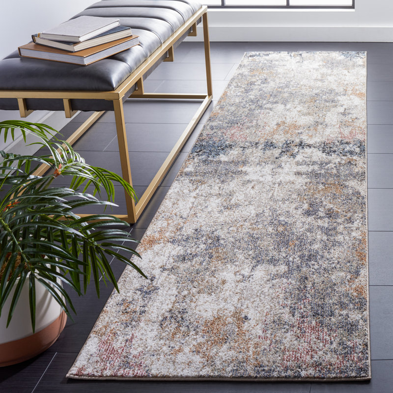 Tapis abstrait Idhika Performance, Tapis de couloir 2 pi 2 po x 9 pi