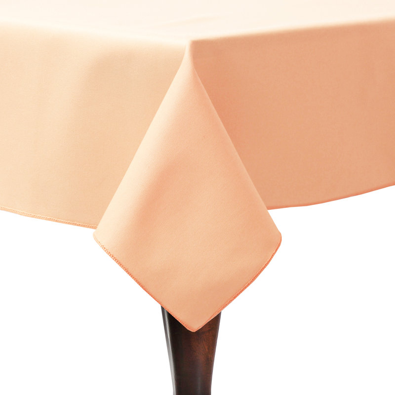 Cotton Twill Rectangular Tablecloth, 52" L x 48" W, Peach, 1