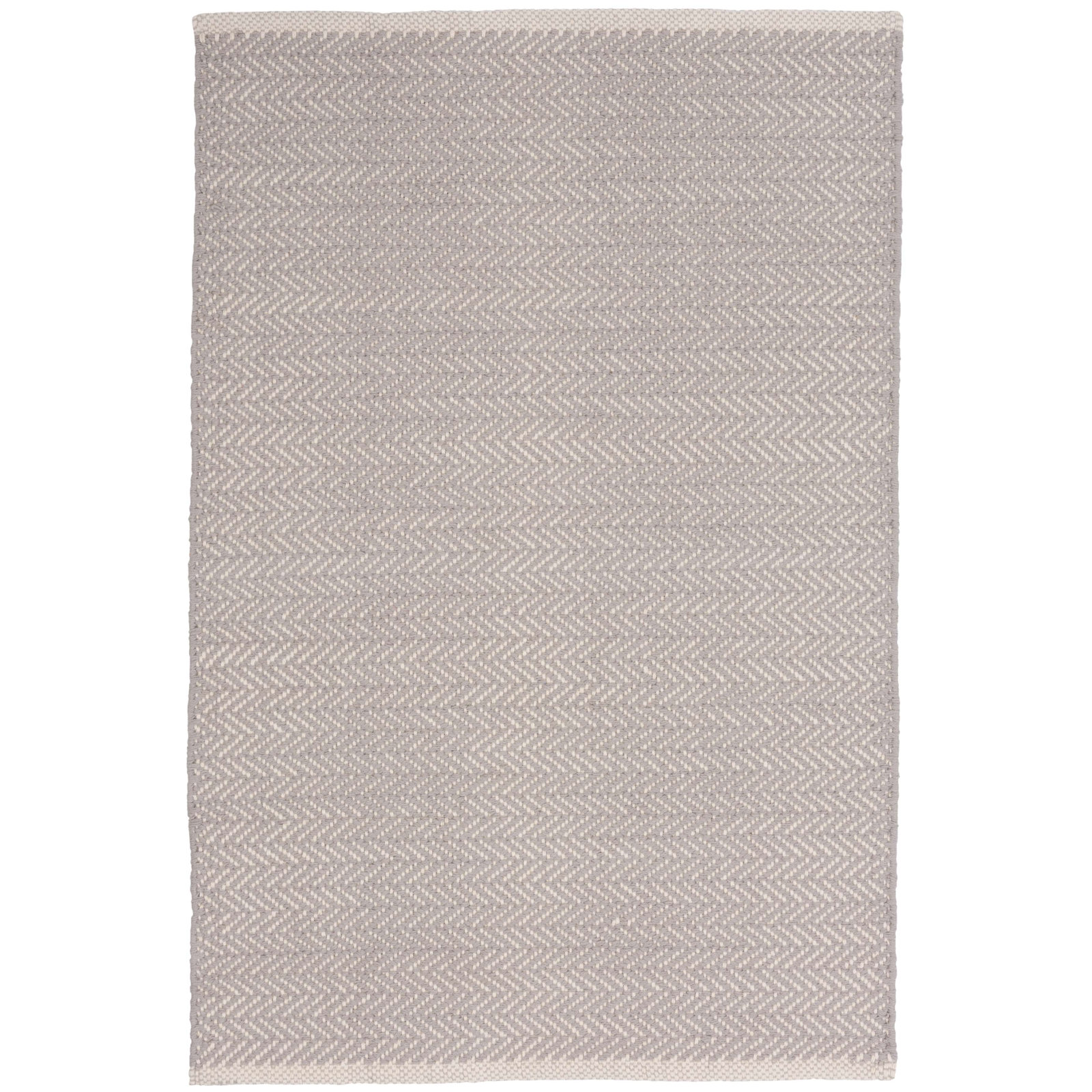 Herringbone Cotton Slate Gray Rug, Dove Gray, Rectangle 6' x 9'
