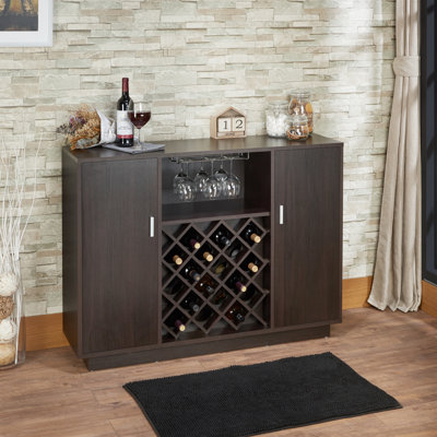 Hazen Espresso Finish Wine Cabinet, Cabinet