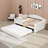 Twin Tufted Upholstered Daybed with Twin Trundle and Built-In Charging Ports-1441574863