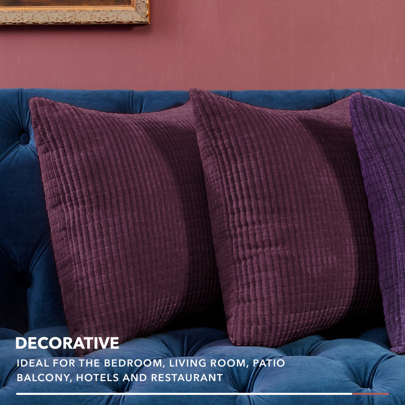 Deconov Square Pillow Cover, 24" x 24", Purple