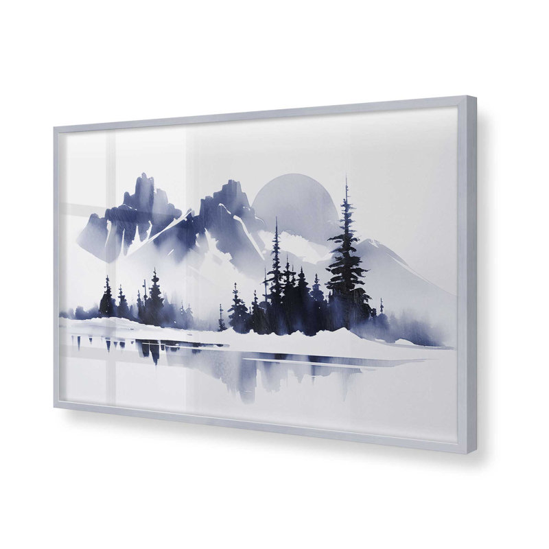 Imprimé Moonlit Mountain Majesty, Cadre photo argenté, H 17,25 po x l 21,25 po