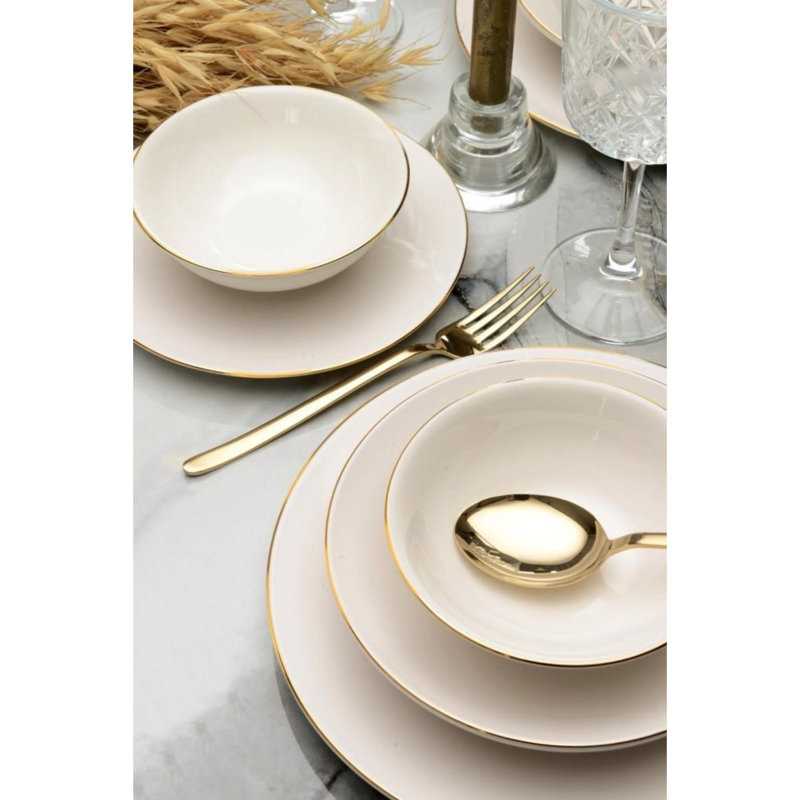 Ashwaq Piece Porcelain Dinnerware Set - Service for 6