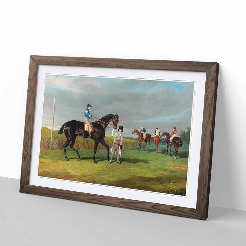 Horse Racing by John Frederick Herring - Picture Frame Painting, 27cm H x 36cm W x 2cm D, Walnut Framed