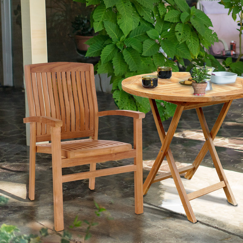 Greg Outdoor Teak Dining Armchair