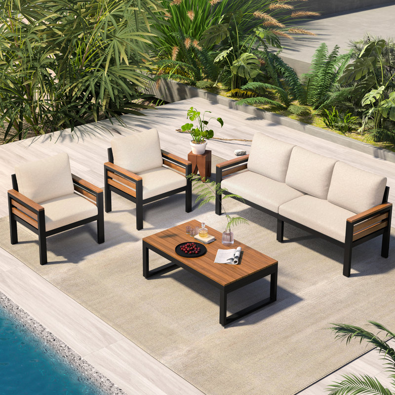 Patio Sectional Set, Beige