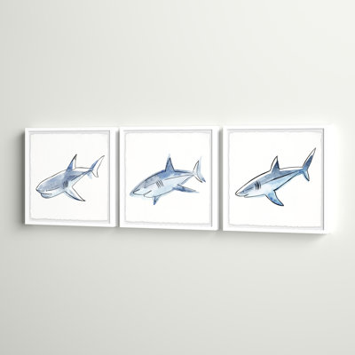 Calumet Be A Shark, ensemble de 3 reproductions encadrées