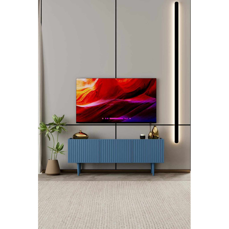 Meuble télé, 11.42" H x 47.24" W x 7.87" D, Blue