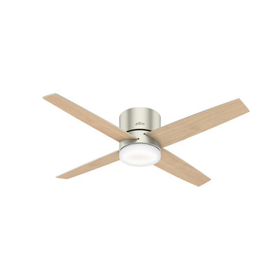 54" Advocate 4 - Blade LED Smart Flush Mount Ceiling Fan with Remote Control and Light Kit Included