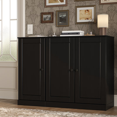100% Solid Wood Shoe Storage Cabinet with Raised Panel Doors, Adjustable Shelves, Space Saving Modular Entryway Organizer, 48.5" W x 35.75" H