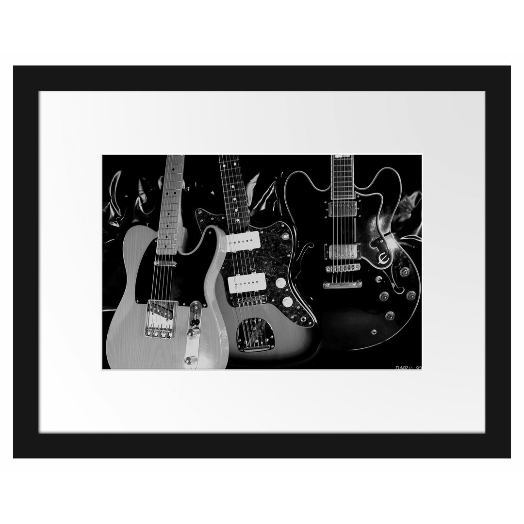 Gerahmtes Poster Elegante E-Gitarren