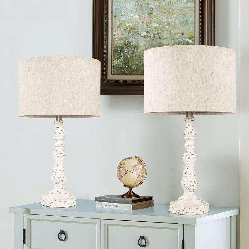 Tomisin 54.Cm White Beside Table Lamp Set
