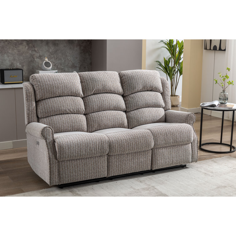 Ophelia & Co. Laley 3 Seater Upholstered Electric Reclining Sofa ...