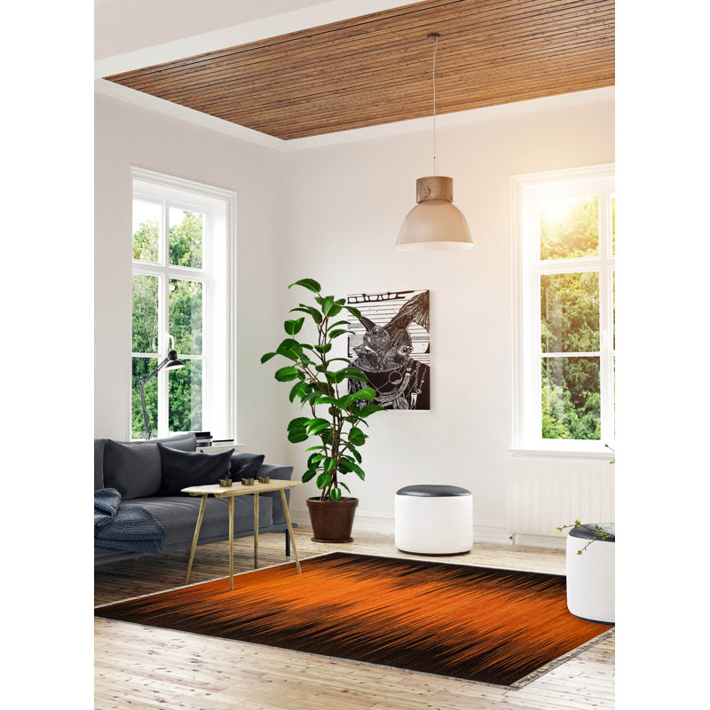 Kilim orange brûlé Ethier 5 pi 6 po x 8 pi 0 po