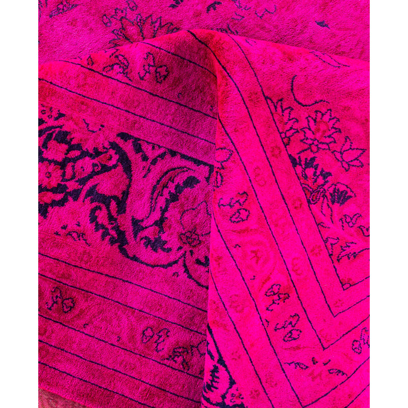 Overdyed One-of-a-Kind 9' 5" x 12' 1" Hand Knotted Area Rug