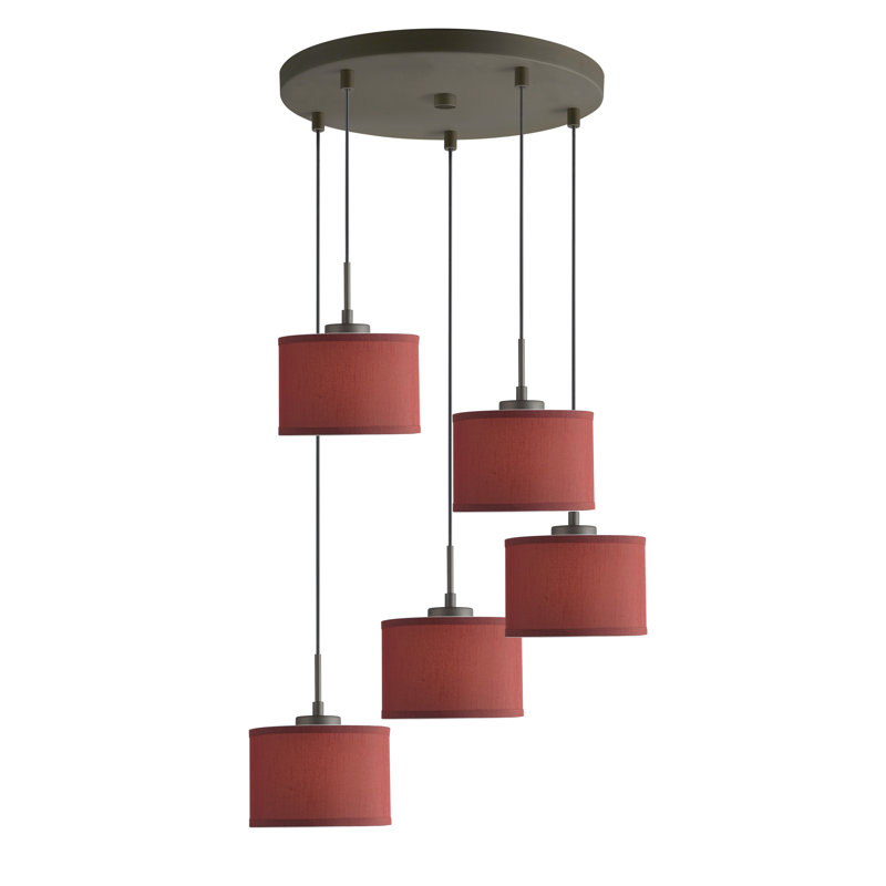 Ensemble de luminaires suspendus 5 lumières Melnik, Bronze, Gris