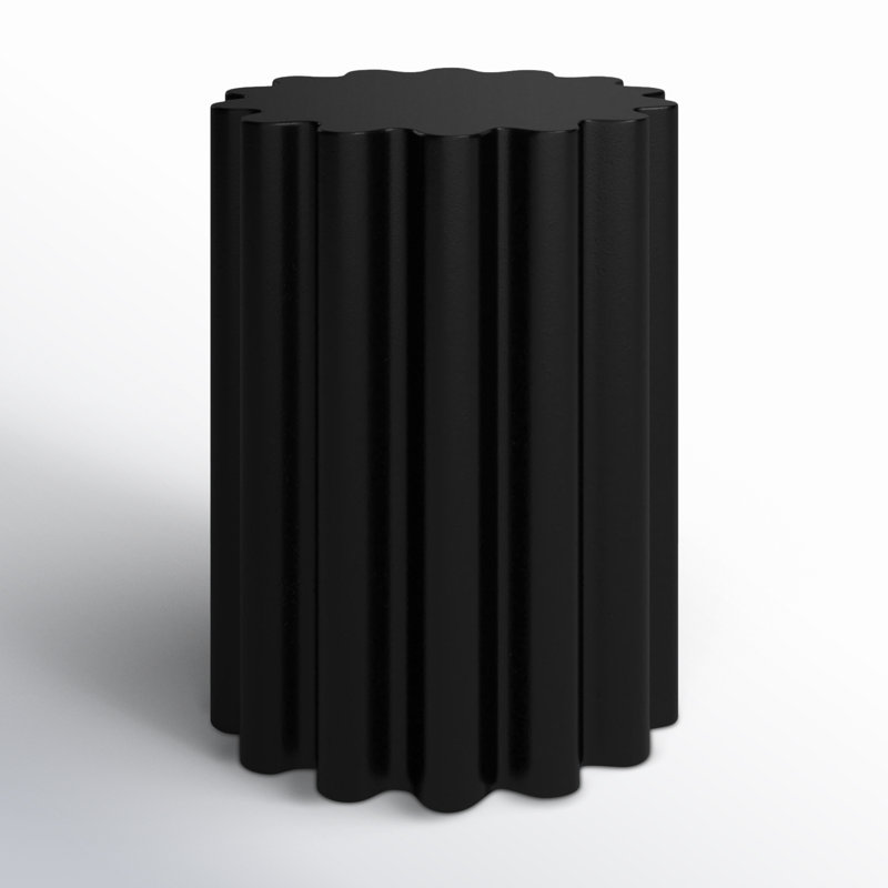 Melati Concrete End Table, Black