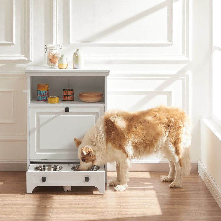 Pet Feeder Station, Dog and Cat Food Storage Feeding Station Food Cabinet  White, 1 Unit - Fred Meyer