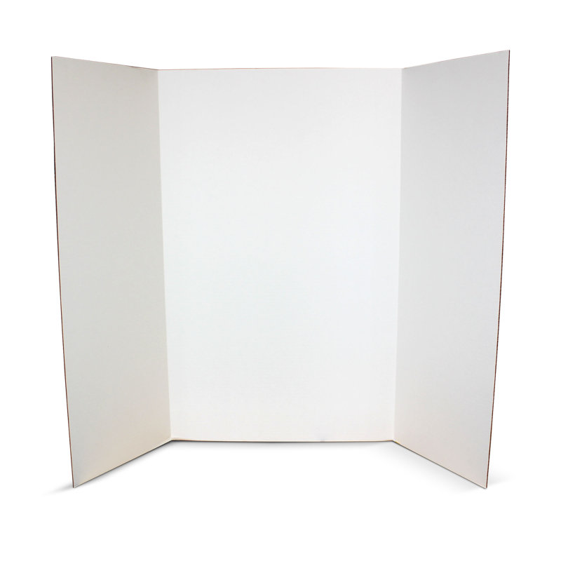 White Corrugated Tri-Fold Presentation Board, 48" x 36", Set of 10