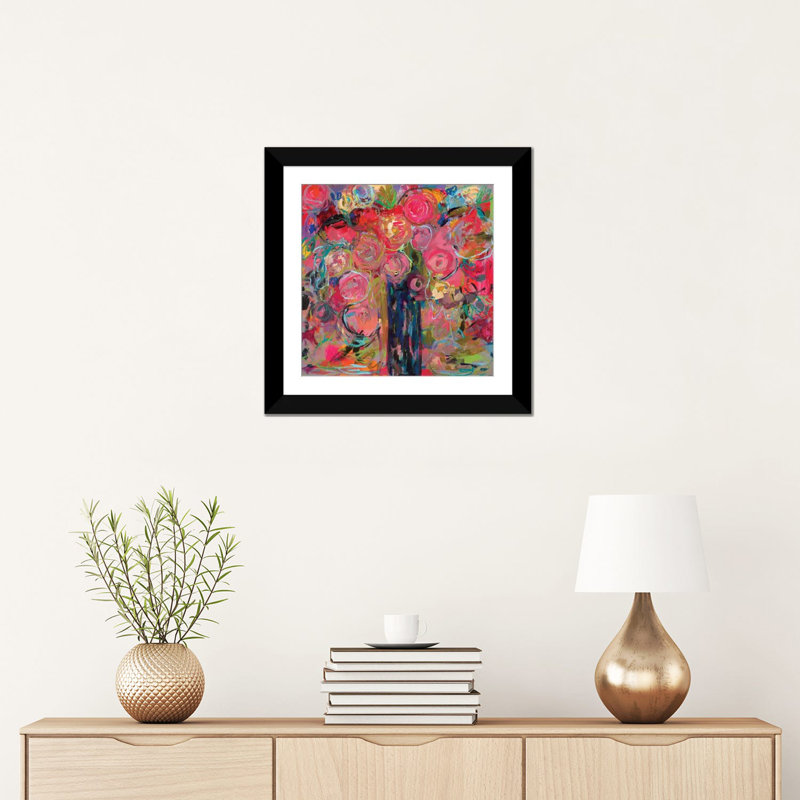 « release », impression sur toile, H 16 po x l 16 po x P 1 po, Papier d'art encadré noir, Blanc