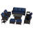 10-Piece Outdoor PE Wicker Patio Conversation Set with Firepit Table and Blue Cushions-551111698