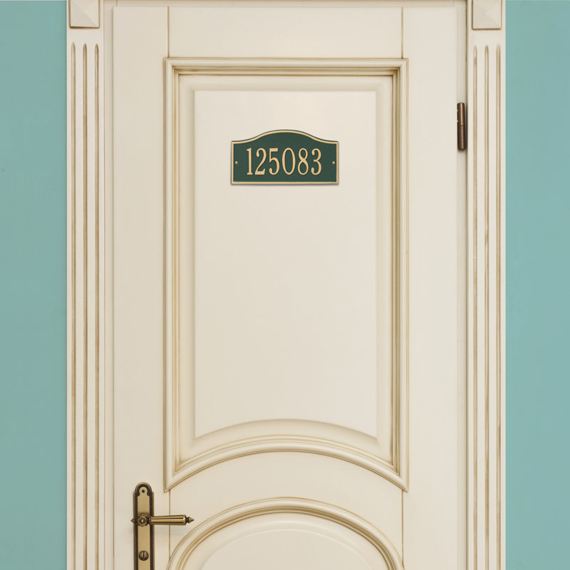Rolling Hills 1-Line Wall Address Plaque, Green and Gold, Yes