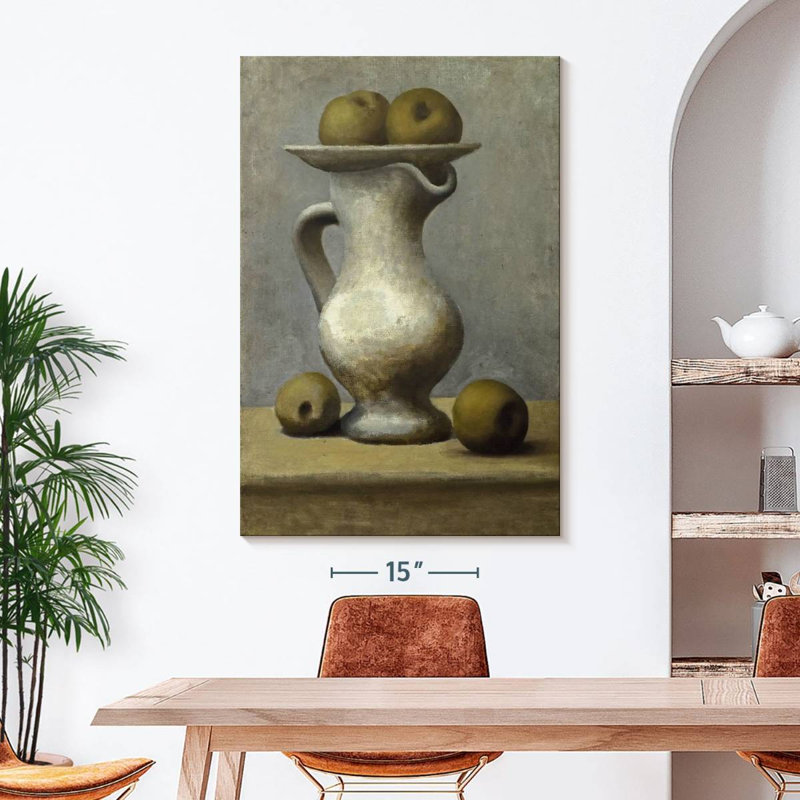 Nature morte avec pichet et pommes, 48" H x 32" W