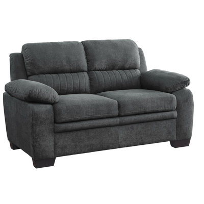 Canapé confortable à assise moelleuse et confortable en tissu texturé gris foncé