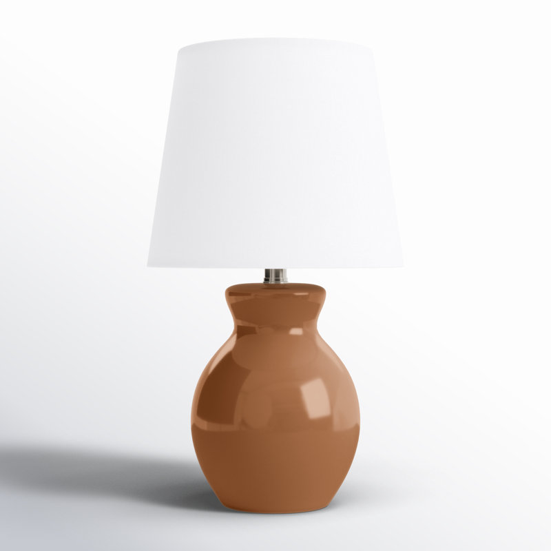 Momsen Drum Shade Lamp, Tan, 15'' H X 8'' W X 8'' D