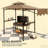 Ventilated Barbecue Gazebo Shelter,Outdoor Grill Gazebo,With Side Awning,Side Shelves And Hooks-126448333
