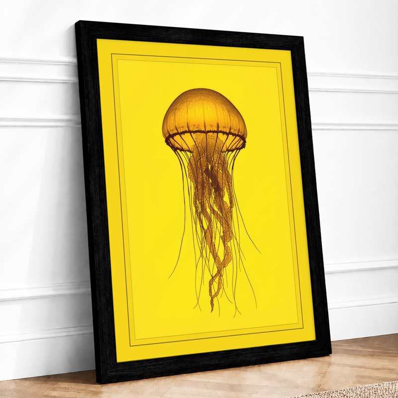 Drifting Jellyfish Botanical - Print, A1 - 84.1 x 59.4 cm, Black