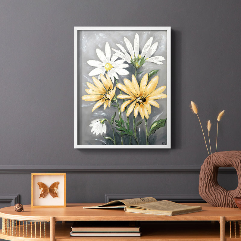 Summer Daisies II, reproduction encadrée - bois massif, Blanc, H 10 po x l 8 po