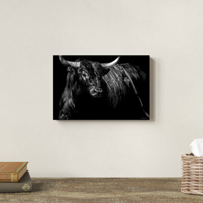 "Brindle Rodeo Bull" par Julie Chapman, reproduction d'art sur toile