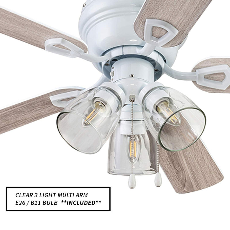 Portage Bay Renton Ceiling Fan with 5 Reversible Blades & Motor, 42", White